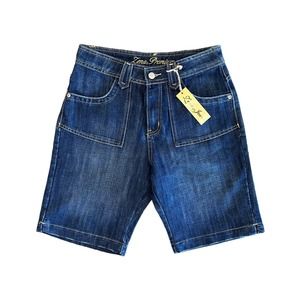 NWT Zena Premium Women’s Size 4 High Waisted Blue Denim Bermuda Shorts Pockets